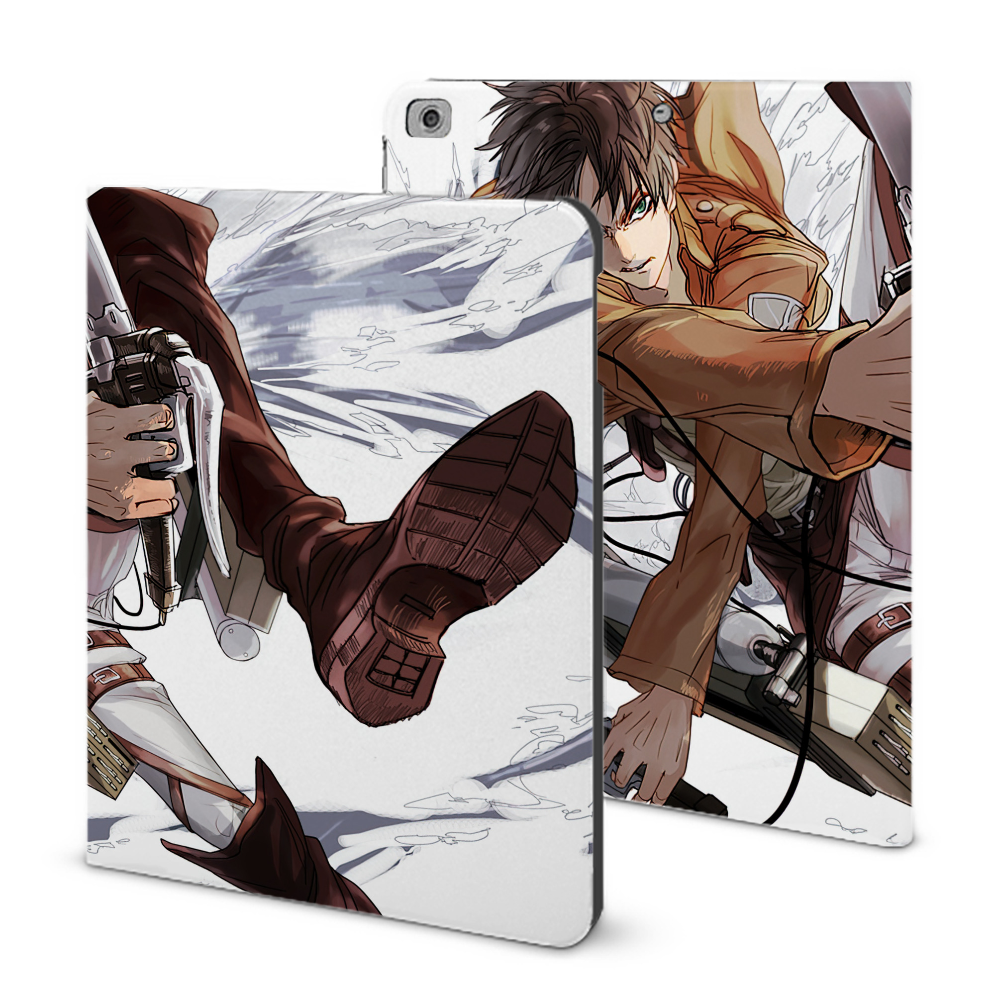 （画像用） 進撃の巨人 Attack on Titan IPad ケース ブック型 PUレザー TPU 耐衝撃 軽量 薄型 ペン収納なし 全面保護 IPad 各モデル対応